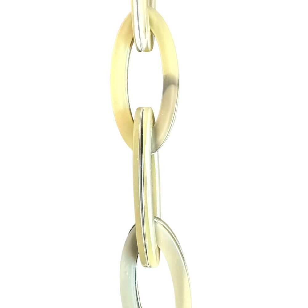 J Crew Oval Link Acrylic Chain Necklace With Ribbon Tie Closure Adjustable - Picture 9 of 13